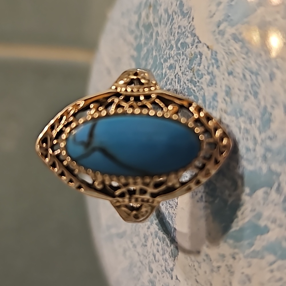 Amazing Turquoise ring in sterling silver! Size 8 - Picture 3 of 7